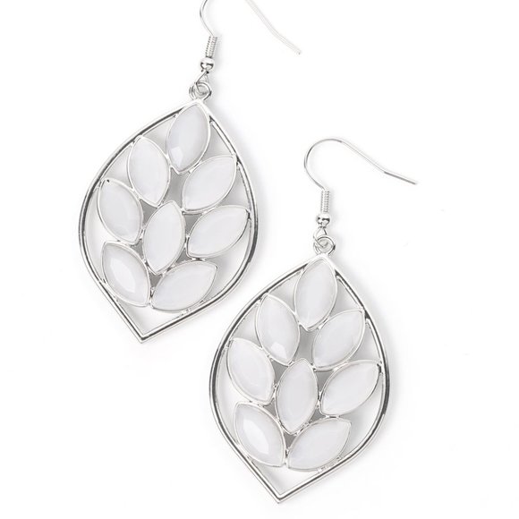 Glacial Glades - White Earrings - Picture 2 of 2